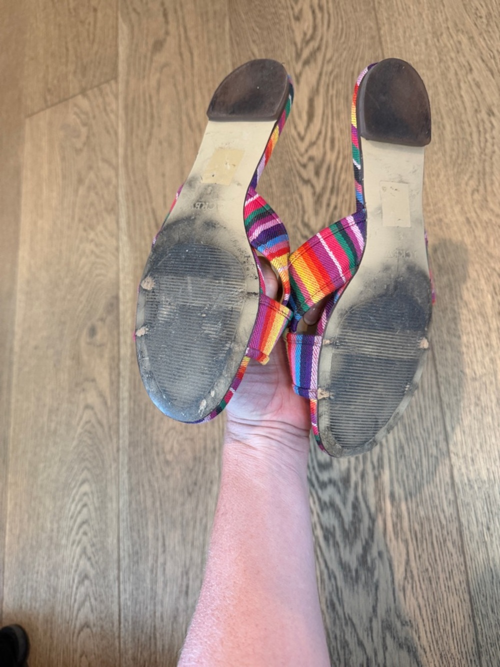 J. Crew Rainbow Striped Slide Sandals - Picture 3 of 4